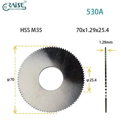 Key Milling Cutter 70x7.2x12.7 Compatible with East of wu +-X÷ 530A  Key Copy Machine