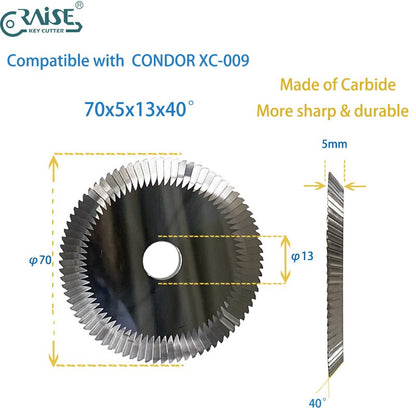 Condor XC-009 Cutter Wheel 70x5x13x84°  for Key Cutting Machine