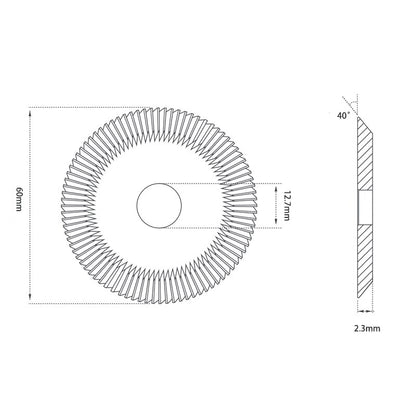 TMC8825 Cutting Wheel 60x2.3x12.7 Compatible with GL-030 GL-030H RST JAKEY JAGUAR SIMPLICITY Key Machine