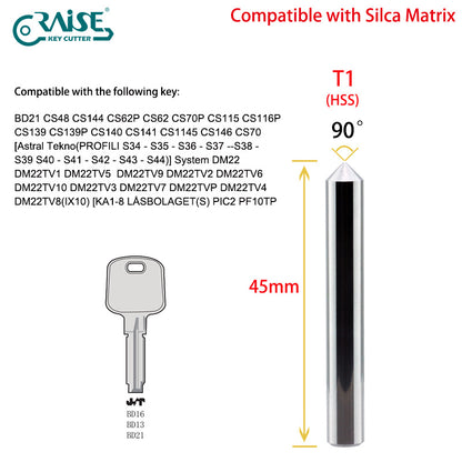 RAISE Cutter F1W T1 Compatible WIth SILCA F1 T1 SILCA MATRIX Key Cutting Machine