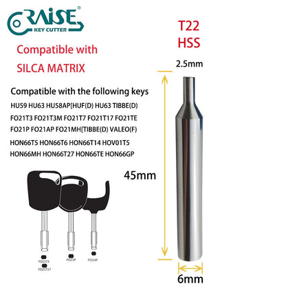 RAISE Cutter F22W T22 Compatible with SILCA F22 T22 SILCA MATRIX Key Cutting Machine