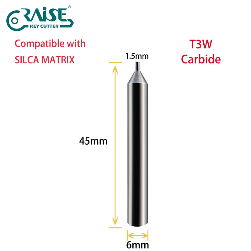 RAISE Carbide Cutter 1.5mm F3W T3W Compatible with SILCA MATRIX Key Cutting Machines
