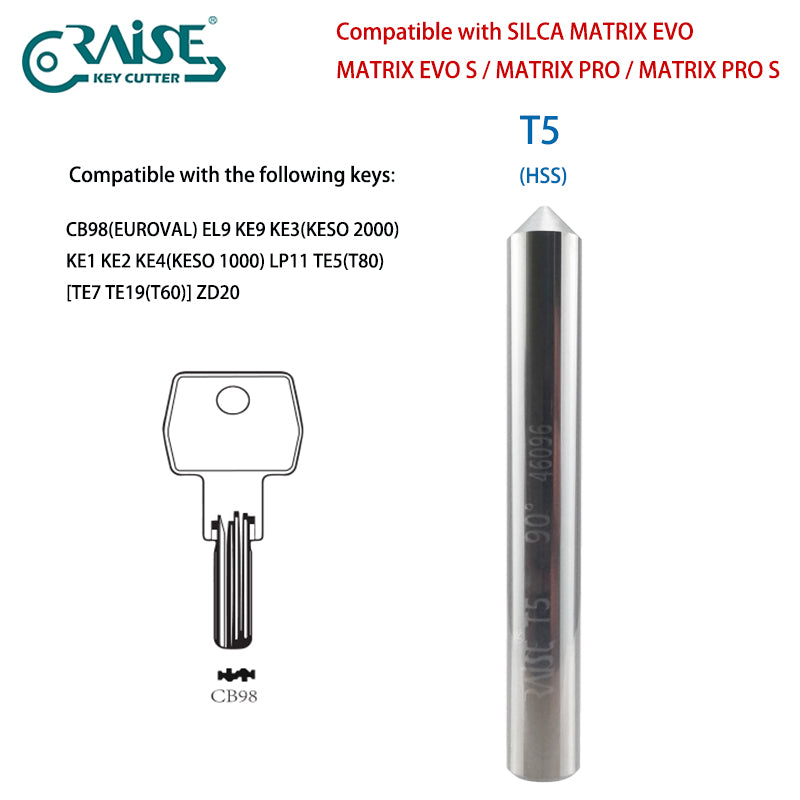 RAISE Cutter F5W T5 Compatible with SILCA F5 T5 SILCA MATRIX Key Cutting Machine