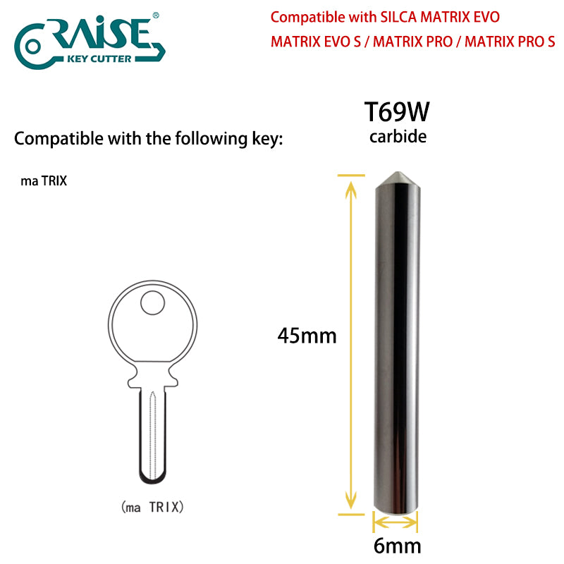 RAISE Cutter F69W T69W Compatible with SILCA F69 T69 Key Cutting Machine