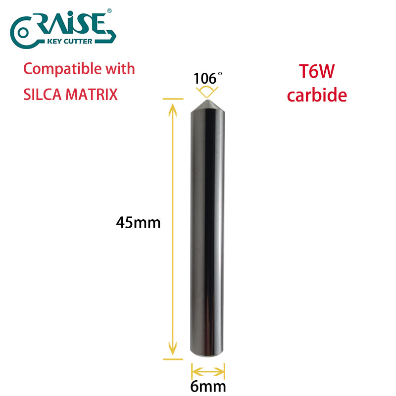 RAISE Carbide Cutter F6W T6W Compatible with SILCA Matrix Key Cutting Machines