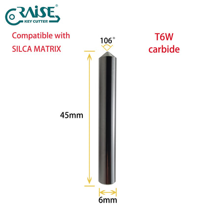 RAISE Carbide Cutter F6W T6W Compatible with SILCA Matrix Key Cutting Machines