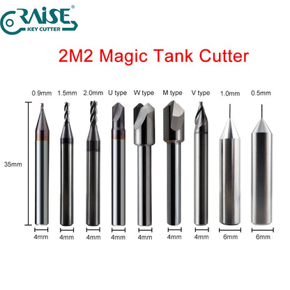 Milling Cutter 1.5mm 2.0mm 0.9mm U type W type M type V type Compatible with 2M2 Tank Automatic Key Cutting Machine