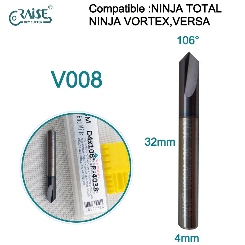 RAISE Milling Cutter V008 Compatible with KEYLINE V008 KEYLINE NINJA TOTAL NINJA VORTEX VERSA Key Duplicating Machine
