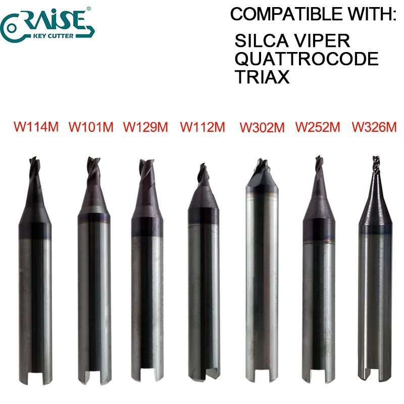 End Milling Cutter W114 W101 W129 W112 W302 W252 W326 W305 W285 W281 W268 W219 W134 SILCA QUATTROCODE TRIAX-e.code TRIAX QUATTRO SILCA VIPER Key Cutting Machine