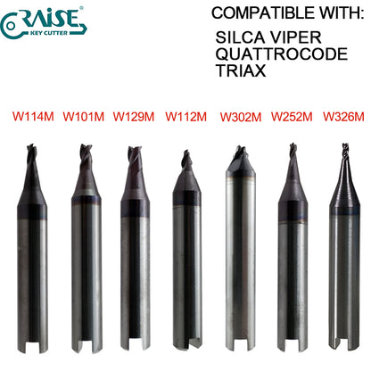 End Milling Cutter W114 W101 W129 W112 W302 W252 W326 W305 W285 W281 W268 W219 W134 SILCA QUATTROCODE TRIAX-e.code TRIAX QUATTRO SILCA VIPER Key Cutting Machine