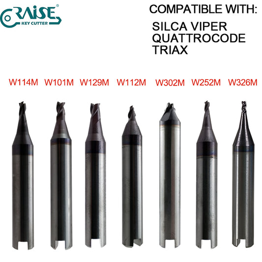 End Milling Cutter W114 W101 W129 W112 W302 W252 W326 W305 W285 W281 W268 W219 W134 SILCA QUATTROCODE TRIAX-e.code TRIAX QUATTRO SILCA VIPER Key Cutting Machine