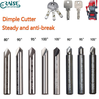 Carbide Dimple Cutter 90° 95° 100° on Vertical Key cutting Machine