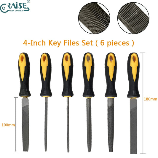 6-Piece of 4-inch Key File Set with Premium Grade T12 Drop Forged Alloy Steel Locksmith Tools